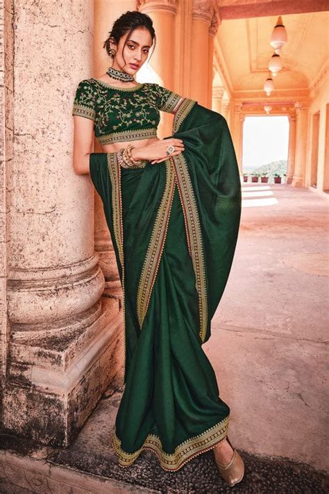 Buy Basil Green Silk Saree 24483 Online | Karagiri