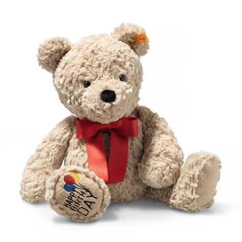 Jimmy Teddy bear – Happy Birthday, 35 cm, beige - Steiff.com
