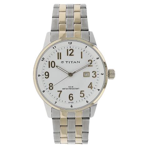 Buy Online Titan Quartz Analog with Date White Dial Stainless Steel ...