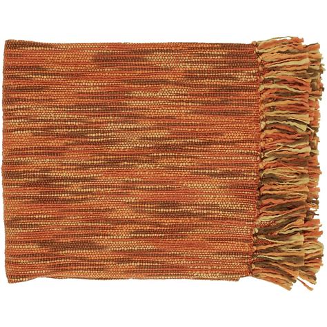 Surya Rust/Beige 55-in x 78-in Throw in the Blankets & Throws ...