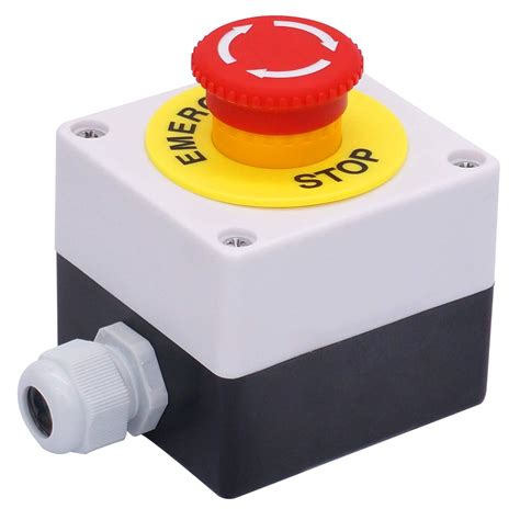 Taiss 22mm Emergency Stop Push Button Switch Station 2 NC Red Sign ...