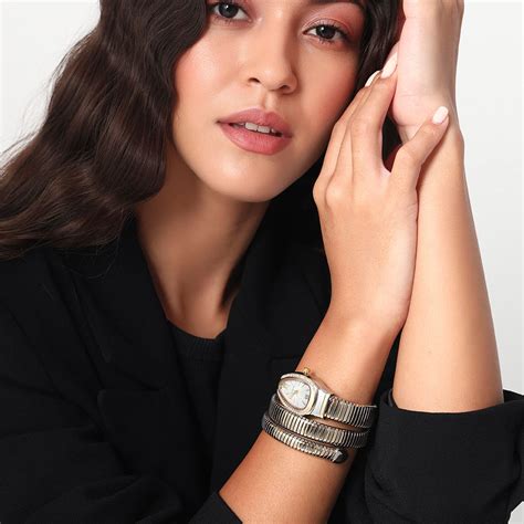 Serpenti Quartz Wrist Watch | White and Two-Tone | Fab Couture