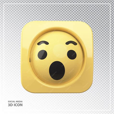 Emoji uau no elemento 3d de mídia social | PSD Premium