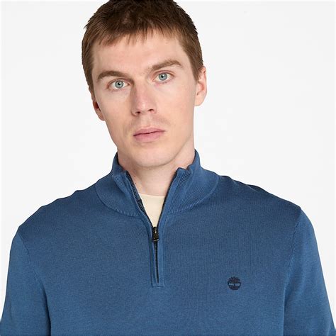 Williams River Quarter-Zip Jumper for Men in Dark Blue