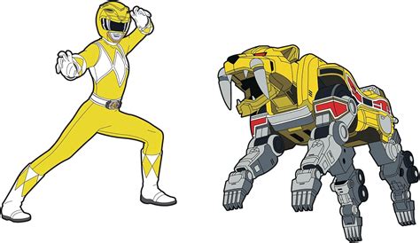 Power Rangers: Yellow Ranger and Sabertooth Tiger India | Ubuy
