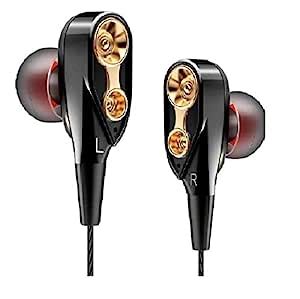 Teleform Dual Driver Extra Bass in-Ear Wired Headphones with Microphone ...