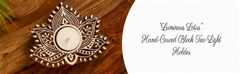 Buy ExclusiveLane Luminous Lotus Hand-Carved Block Tea Light Holder ...