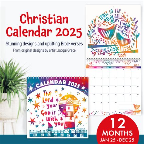 Christian Wall Calendar 2025 - Just Cards Direct | Christian Greetings ...