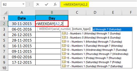Image result for Weekday Excel-Formula Text