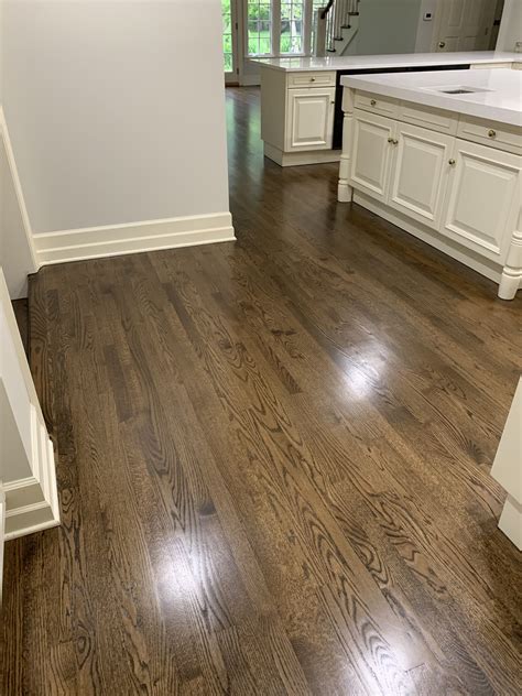 finished with dark walnut stain | Wood floor stain colors, Hardwood ...