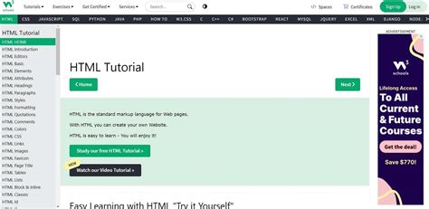 Image result for W3schools.com HTML
