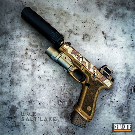 Glock with Custom Chocolate Chip Camo Cerakote | Cerakote