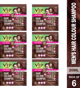 VIP Hair Colour Shampoo, 20ml (Pack of 6) , Brown - Price in India, Buy ...