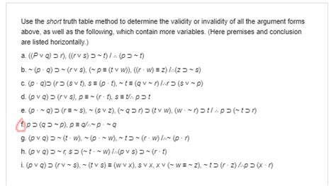 Image result for Short Truth Table Method