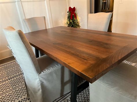 Modern Black Walnut Farmhouse Table With Breadboard Ends | Amish Made ...