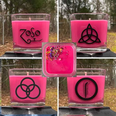 Led Zeppelin Symbol Decal Candle, Pick Wax Color & Scent, On - Inspire ...