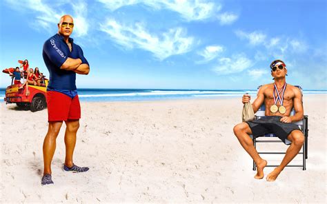 Dwayne 'The Rock' Johnson And Zac Efron In Baywatch Movie Wallpaper, HD Movies 4K Wallpapers ...