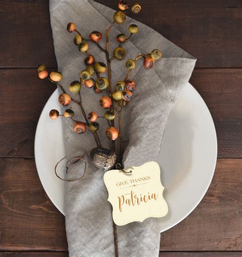 Thanksgiving Dinner Place Card Personalized Labels | Etsy