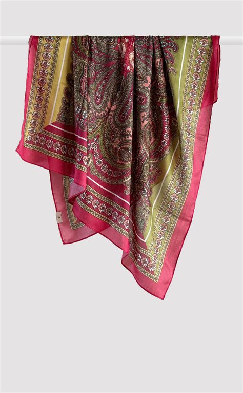Merlot Paisley Silk Scarf | Luxurious Foulard | Silk Scarf | Pure Silk ...
