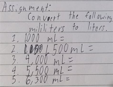 Convert the following milliliters to liters. | StudyX