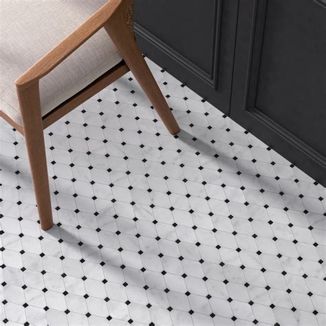 Carrara White Diamond Marble Mosaic Tile Honed | Travertine Store