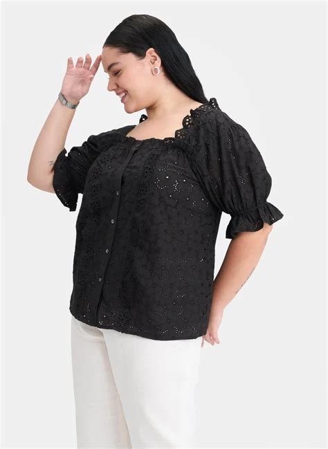 Virgio Cotton Puff Brunchwear Sleeve Lace Tops for Women for Women ...