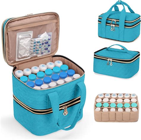 Pill Bottles Organizer Empty, Upgraded 3 Layers Medicine Storage Bag ...