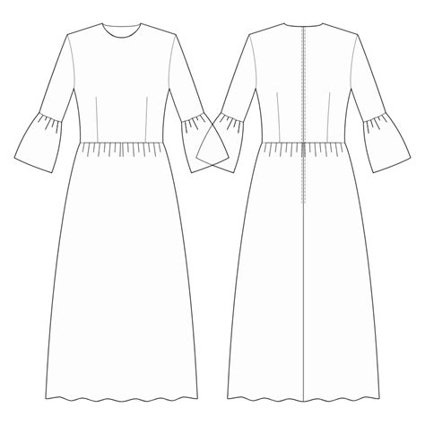 S4037 Dress With Gathered Skirt And Sleeves - Sewist