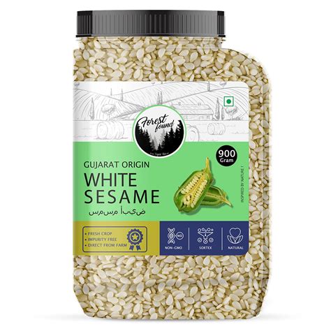 Forest Found Natural White Sesame Seeds (900g) – High Protein & Calcium ...
