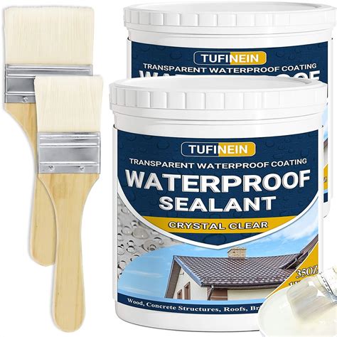 Waterproof Sealant 70oz Clear, TUFINEIN Transparent Waterproof Coating ...