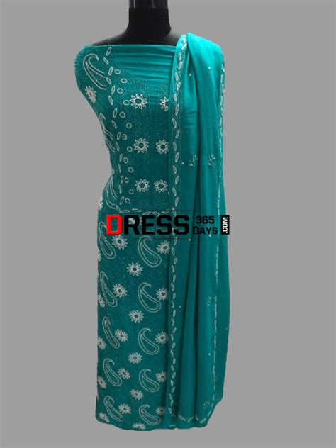 Turquoise Green Pearl Chikankari Suit – Dress365days