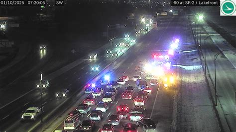 Crash on I-90 westbound near Cleveland