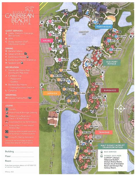 Disney's Caribbean Beach Resort Map