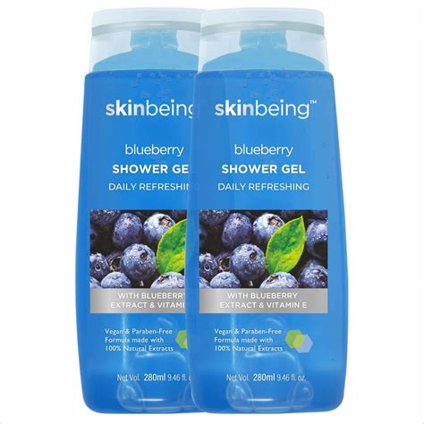 Buy Skinbeing Blueberry Daily Refreshing Shower Gel, 280 ml (Pack of 2 ...