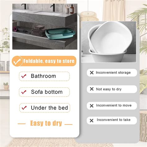 ALYSTER Collapsible Foot Bath Tub with Handle - 15L/4 Gallons Home Foot Spa Massager for Dry ...