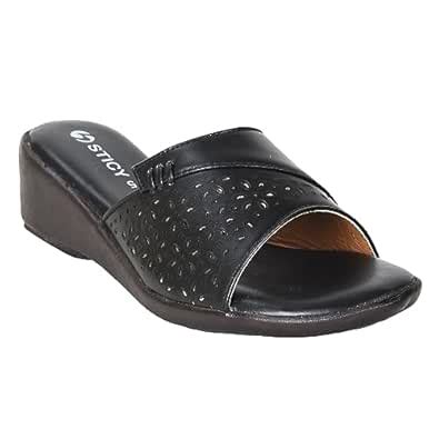 Buy STICY Women Casual Wedge Heels (BLACK, 3) at Amazon.in