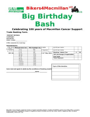 Big Birthday Bash Doc Template | pdfFiller
