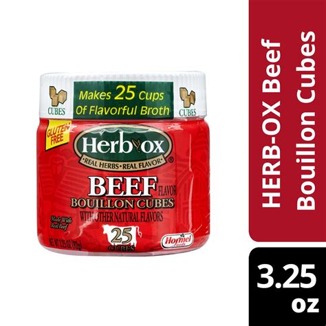 Onion Free? HERB-OX Beef Bouillon Cubes, 25 Count, Shelf-Stable, 3.25 ...