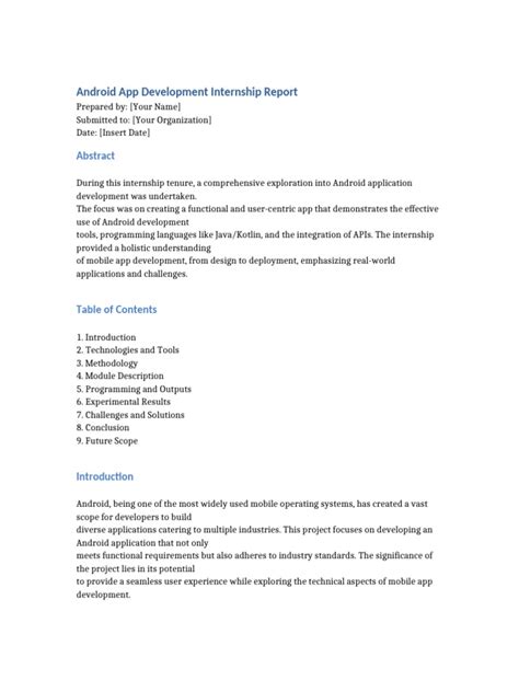 Image result for Android App Report Example