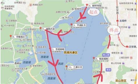 杭州西湖一日游，这个地图告诉你怎么规划旅游路线！超级实用！_景点