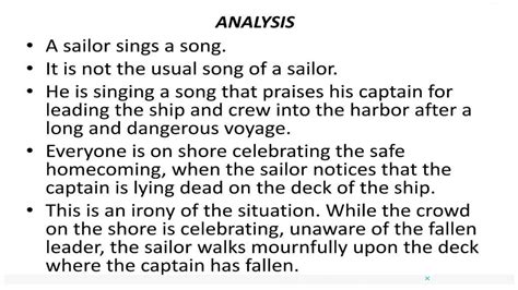 o captain my captain poem by Walt Whitman | PPTX