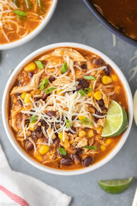 Easy Chicken Taco Soup Recipe - The Clean Eating Couple