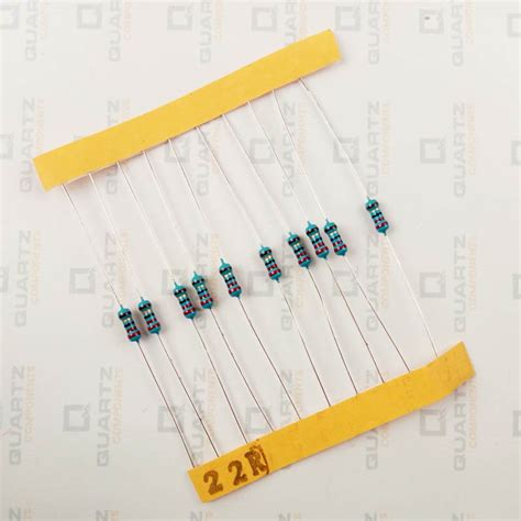 22 ohm, 1/4 Watt Resistor with 1% tolerance (Pack of 10) – QuartzComponents