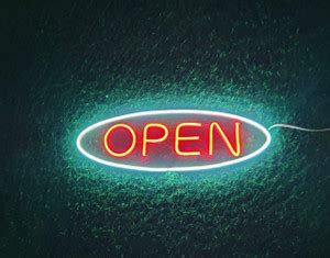 Neon Sign India Open Signage ONLY LED Neon Sign Board (Size: 14x6 ...