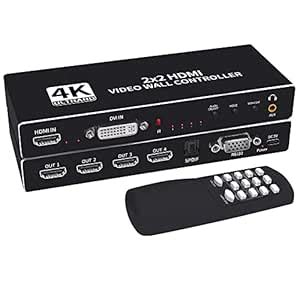 Buy Etzin 2x2 HDMI Video Wall Controller, 1080P@60Hz HDMI DVI TV Wall ...