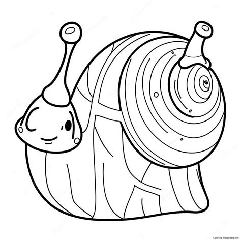 Cute Cartoon Snail Coloring Page (8511-6814)