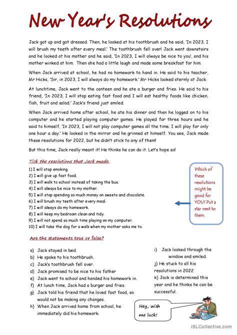 New year's resolutions general vocab…: English ESL worksheets pdf & doc