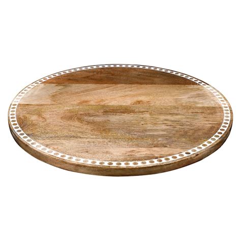 Beaded Wood Rotating Lazy Susan