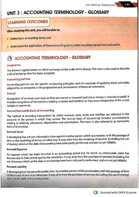 Accounting Terminology Glossary - Intermediate - Studocu
