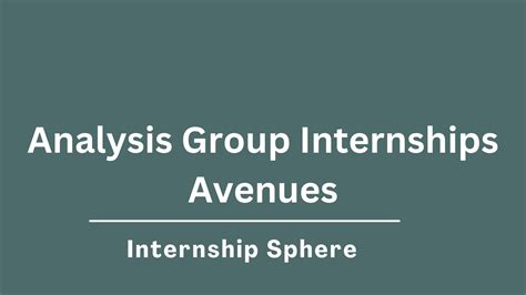Analysis Group Internships 2026 Instructional Resources - Internship Sphere